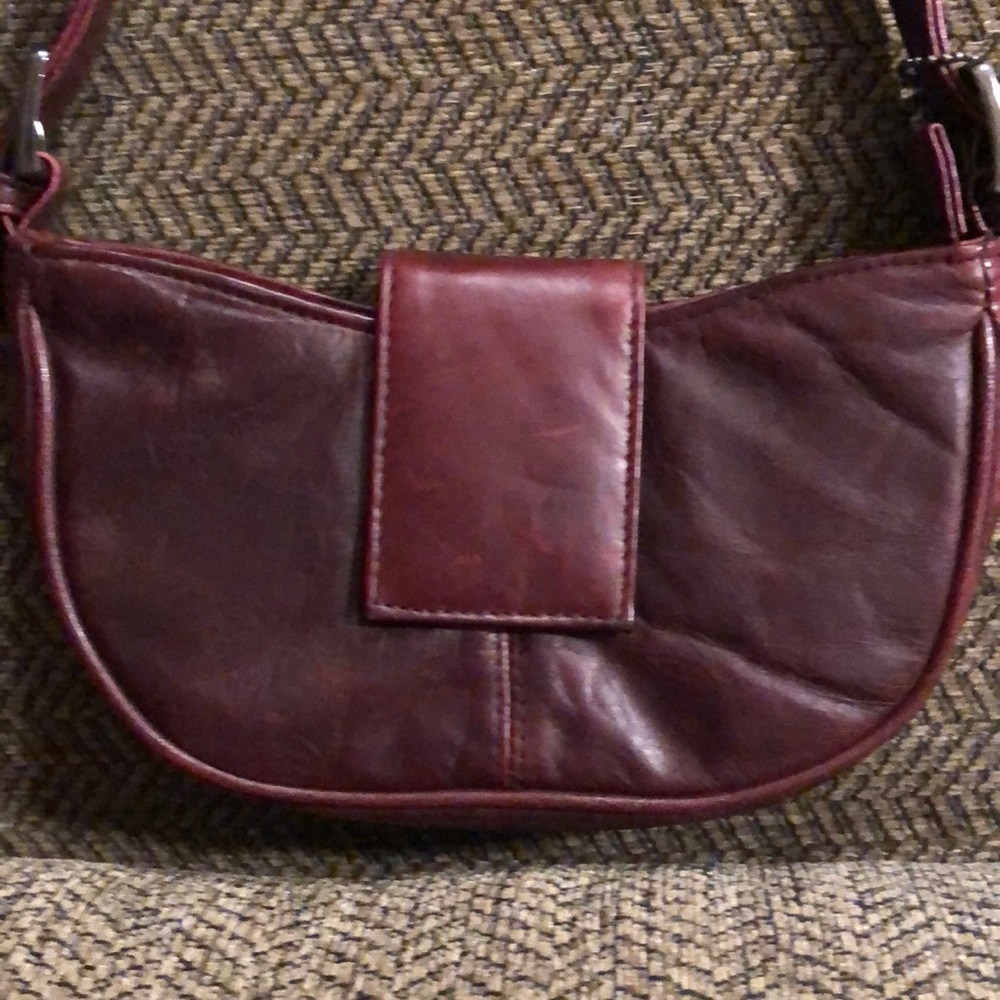 C-Bags Small Leather Maroon Bag - Picture 3 of 5